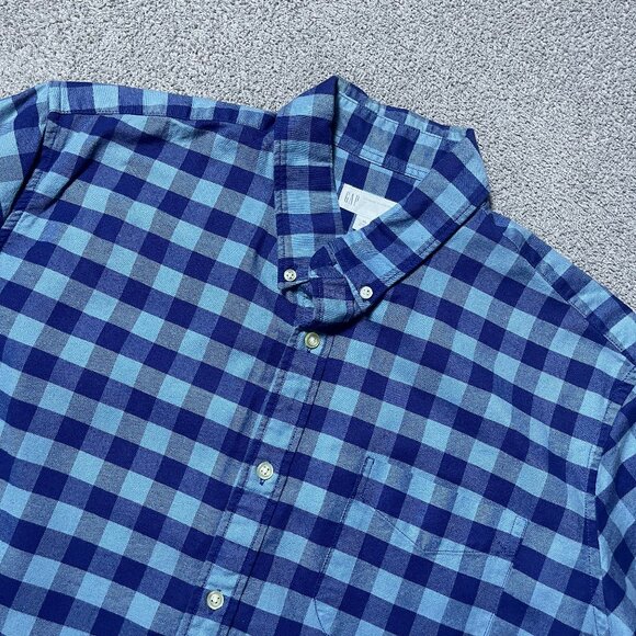 Gap Standard Fit Stretch XL Shirt Plaid Short Sleeve Button Down Men's X-Large - Picture 1 of 4